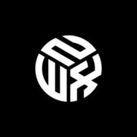 design de logotipo de carta nwx em fundo preto. conceito de logotipo de carta de iniciais criativas nwx. design de letra nwx. vetor