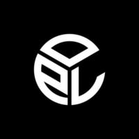 design de logotipo de carta opl em fundo preto. conceito de logotipo de carta de iniciais criativas opl. design de letra opl. vetor