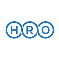 design de logotipo de carta hro em fundo branco. hro conceito de logotipo de letra de iniciais criativas. design de letra hro. vetor