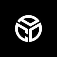 design de logotipo de carta pco em fundo preto. conceito de logotipo de letra de iniciais criativas pco. design de letra pco. vetor