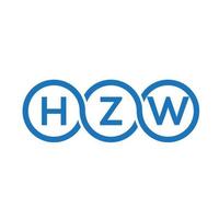 design de logotipo de letra hzw em fundo branco. conceito de logotipo de letra de iniciais criativas hzw. design de letra hzw. vetor