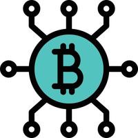 ilustração vetorial de bitcoin em símbolos de qualidade background.premium. ícones vetoriais para conceito e design gráfico. vetor