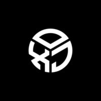 design de logotipo de carta oxj em fundo preto. oxj conceito de logotipo de letra de iniciais criativas. design de letra oxj. vetor