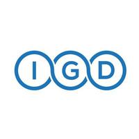 design de logotipo de carta igd em fundo branco. conceito de logotipo de letra de iniciais criativas igd. design de letra igd. vetor