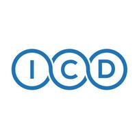 design de logotipo de carta icd em fundo branco. conceito de logotipo de letra de iniciais criativas icd. design de carta icd. vetor