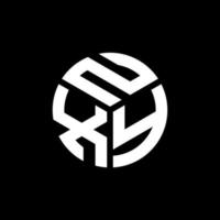 design de logotipo de carta nxy em fundo preto. conceito de logotipo de letra de iniciais criativas nxy. design de letra nxy. vetor