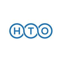 design de logotipo de carta hto em fundo branco. hto conceito de logotipo de letra de iniciais criativas. design de letra hto. vetor