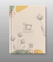 capa de livro de primavera design botânico minimalis vetor