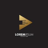 ícone de logotipo de jogo dourado para empresa de música e media player, vetor