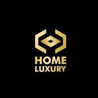 logotipo de luxo hohome com ícone de ouro, luxo vectorme vetor