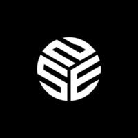 design de logotipo de carta nse em fundo preto. conceito de logotipo de carta de iniciais criativas nse. design de letra nse. vetor