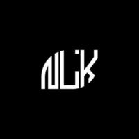 design de logotipo de letra nlk em fundo preto. conceito de logotipo de letra de iniciais criativas nlk. design de letras nlk. vetor