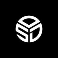 design de logotipo de carta osd em fundo preto. conceito de logotipo de letra de iniciais criativas osd. design de letra osd. vetor