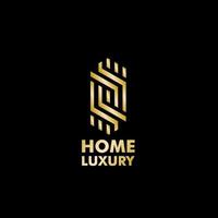 logotipo de luxo hohome com ícone de ouro, luxo vectorme vetor