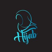 hijab é ícone de logotipo de cachecol médio, vetor com cachecol para ilustração de beleza