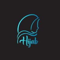 hijab é ícone de logotipo de cachecol médio, vetor com cachecol para ilustração de beleza