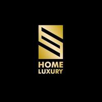 logotipo de luxo hohome com ícone de ouro, luxo vectorme vetor