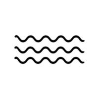 ícone de linha fina de onda isolado no fundo branco - vetor