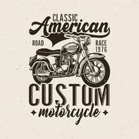 motocicleta personalizada americana clássica vetor