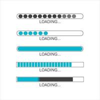 ícones de progresso da barra de carregamento, ilustração vetorial de sinal de carga eps 10 vetor