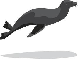 foca cinzenta nadando vetor