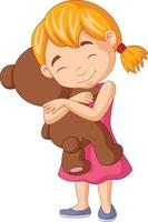 menina abraçando ursinho de pelúcia