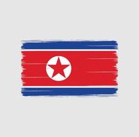pincel de bandeira da coreia do norte. bandeira nacional vetor