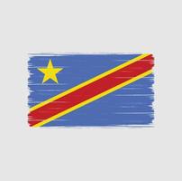 pincel de bandeira da república do congo. bandeira nacional vetor