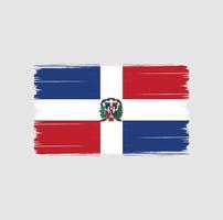 pincel de bandeira da república dominicana. bandeira nacional vetor