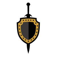emblema de escudo de espada vetor