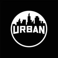 logotipo de silhueta de prédio urbano