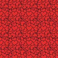 padrão de corações vermelhos. padrão sem emenda com corações vermelhos. doodle com ícones de coração. padrão de corações vintage, fundo de elementos doces para seu projeto, menu, loja de café. vetor