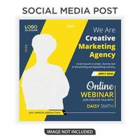 banner da web de agência de marketing criativo e modelo de postagem de mídia social vetor