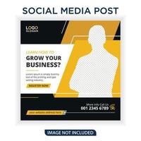 crescer sua postagem de mídia social de webinar de negócios vetor