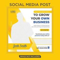 postagem de mídia social de marketing para expandir seus negócios vetor