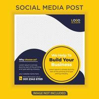 ajudamos a criar seu modelo de postagem de mídia social de negócios vetor