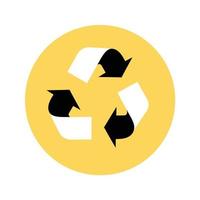 ícone plano de reciclagem arredondado ecológico vetor