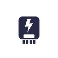 ícone do sistema de controle de energia elétrica em branco vetor