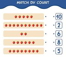 jogo pela contagem de morango dos desenhos animados. jogo e contagem de jogo. jogo educativo para crianças e bebês da pré-escola vetor