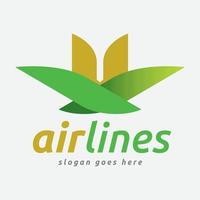 logotipo da agência de viagens de companhias aéreas e aviação vetor