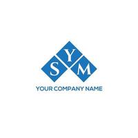 sym carta logotipo design em fundo branco. conceito de logotipo de letra de iniciais criativas sym. design de letra sim. vetor