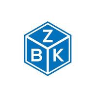 design de logotipo de letra zbk em fundo branco. conceito de logotipo de letra de iniciais criativas zbk. design de letra zbk. vetor