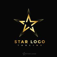 gradiente de logotipo estrela em fundo preto vetor