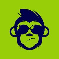 vetor de conceito de logotipo de cabeça de macaco