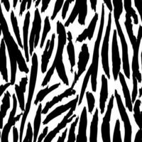 padrão sem emenda de pele de tigre monocromático. pele de zebra grunge, papel de parede de listras. vetor