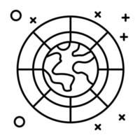 um ícone linear escalável da órbita terrestre vetor