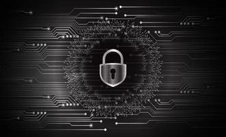 cadeado fechado em fundo digital, segurança cibernética vetor