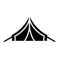 ícone de glifo de tenda do exército vetor