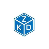 design de logotipo de letra zkd em fundo branco. conceito de logotipo de letra de iniciais criativas zkd. design de letra zkd. vetor