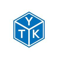 design de logotipo de letra ytk em fundo branco. conceito de logotipo de letra de iniciais criativas ytk. design de letras ytk. vetor